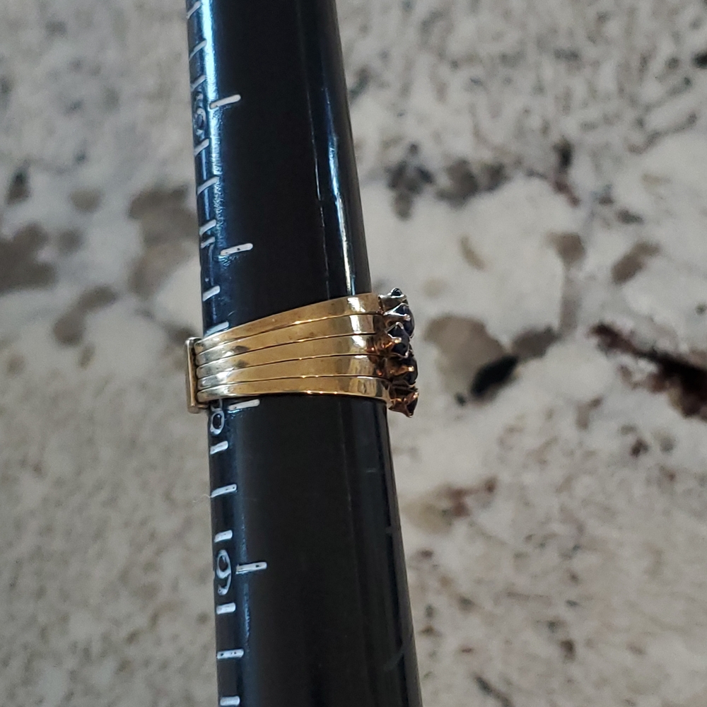 14k Yellow Gold Sapphire Vintage Harem Ring - Picture 12 of 17